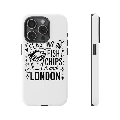 London Fish & Chips Phone Case | Fun Gift for Foodies, Travel Lovers, London Souvenir, Unique Accessories, Personalization Option