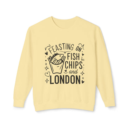 Unisex Lightweight Crewneck Sweatshirt - Fish Chips and London