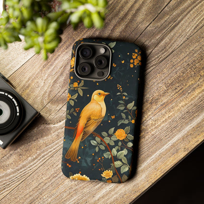 Floral Phone Case, Tough Cases with Bird Design, Nature Lover Gift, Stylish Protection, Birthday Present, Floral Phone Cover