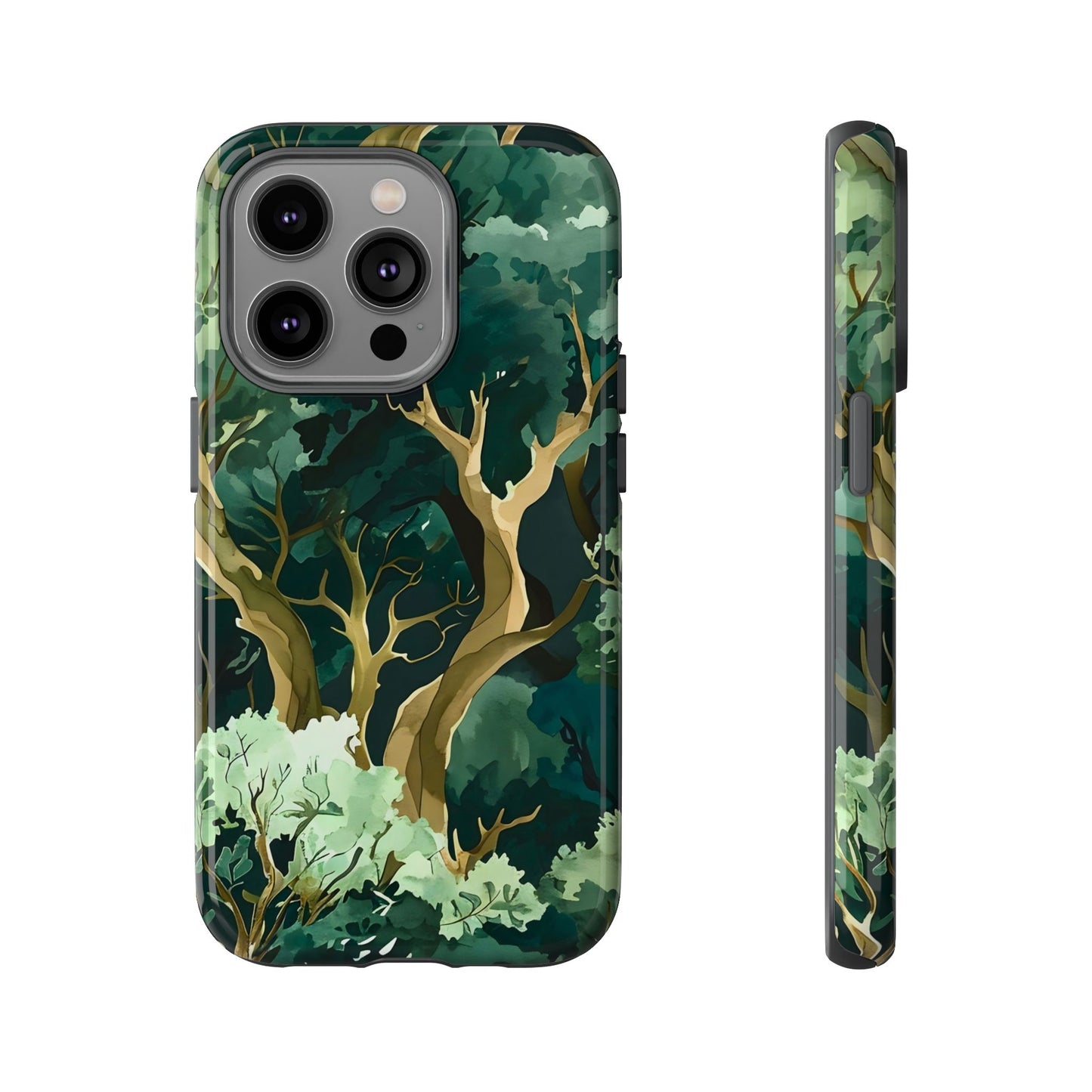 Forest Green Phone Case, Nature-Inspired Tough Cases, Eco-Friendly Gift, Outdoor Lover Accessory, Unique Phone Cover