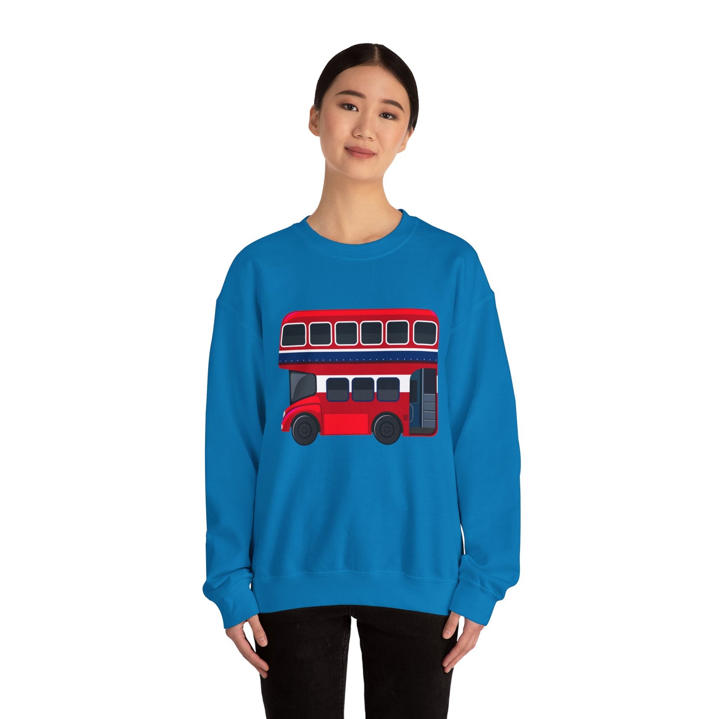 Unisex Heavy Blend™ Crewneck Sweatshirt - The Heart of London - Red Double-Decker Bus