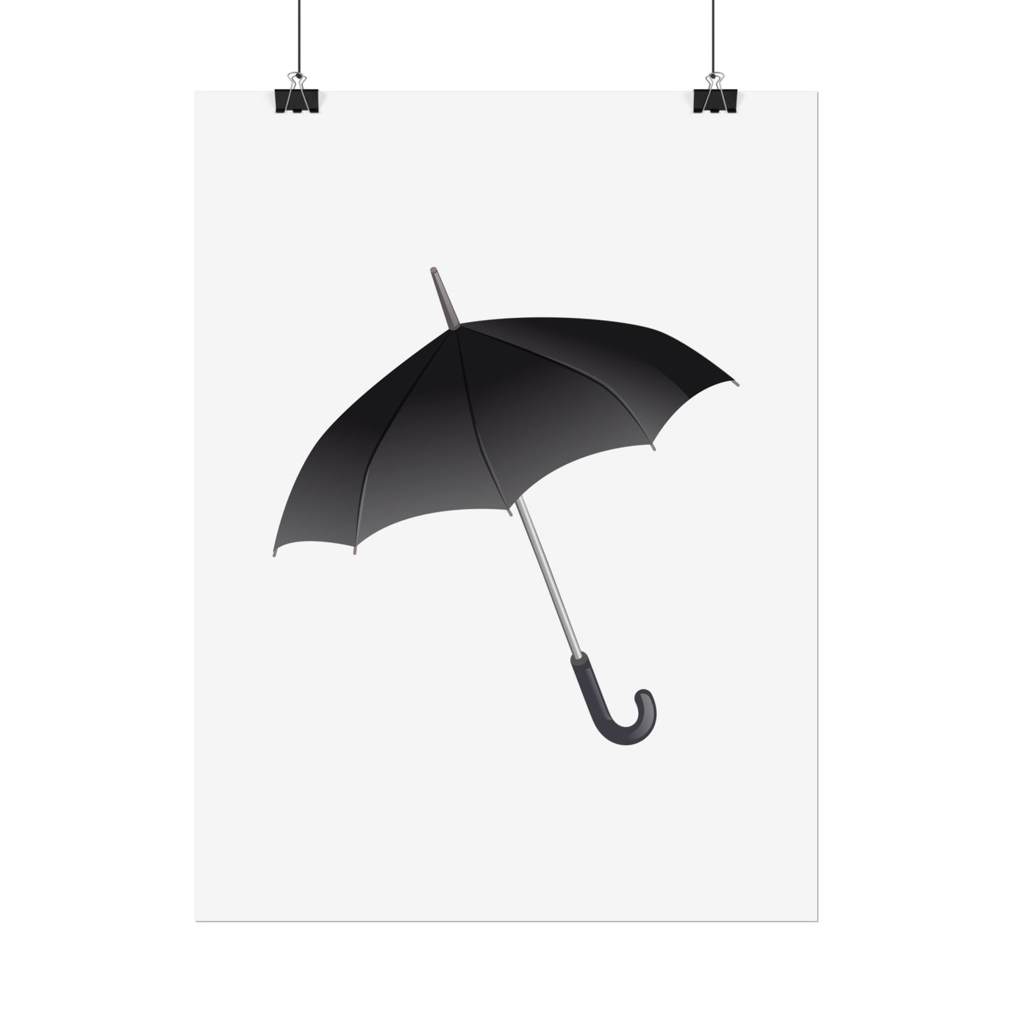 Minimalist Umbrella Wall Art, Chic Home Decor Print, Stylish Poster, Rental Friendly Artwork, Black Umbrella Decor