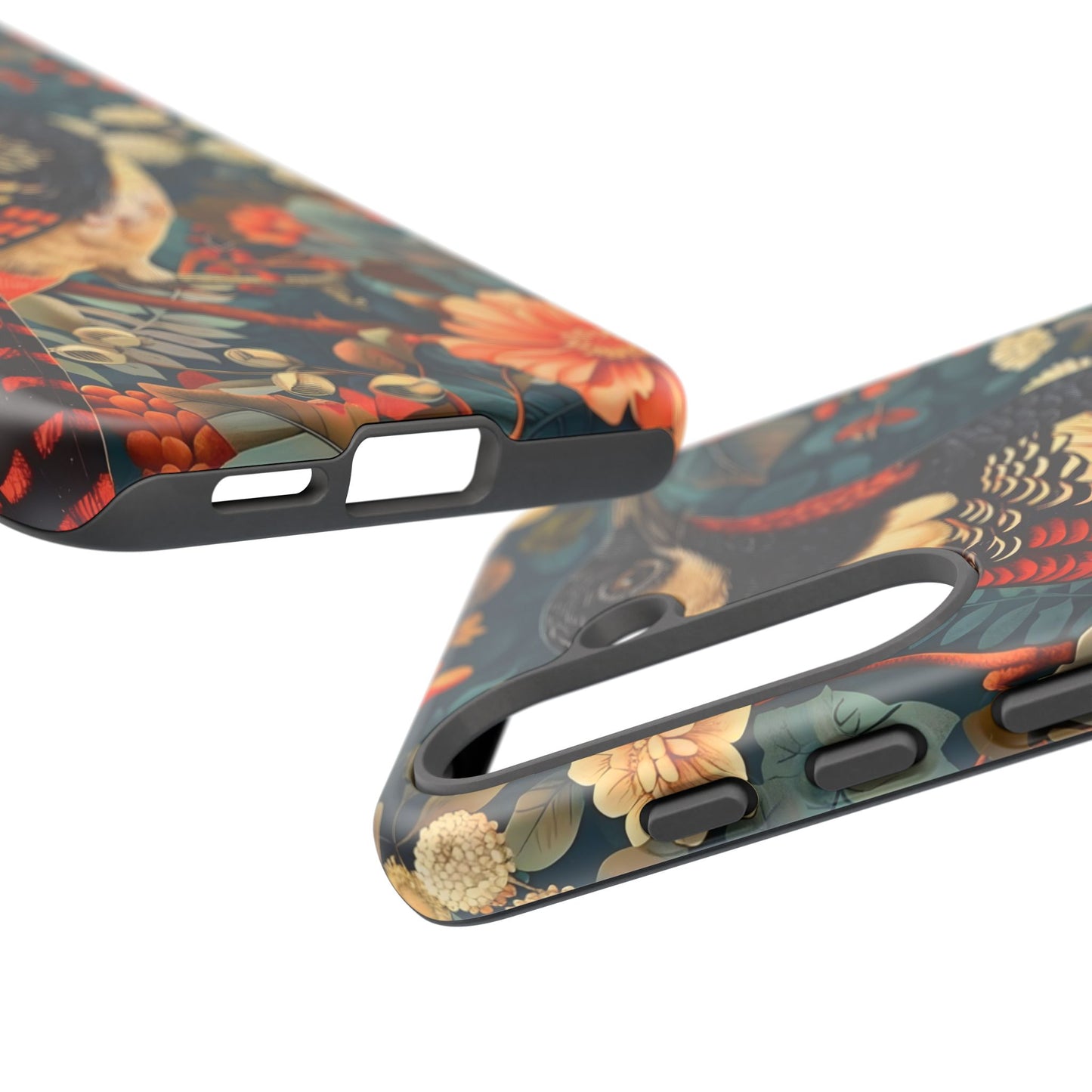 Nature-Inspired Phone Case with Floral Art, Tough Phone Cover, Protective Case, Gift for Nature Lovers, Unique Phone Accessory