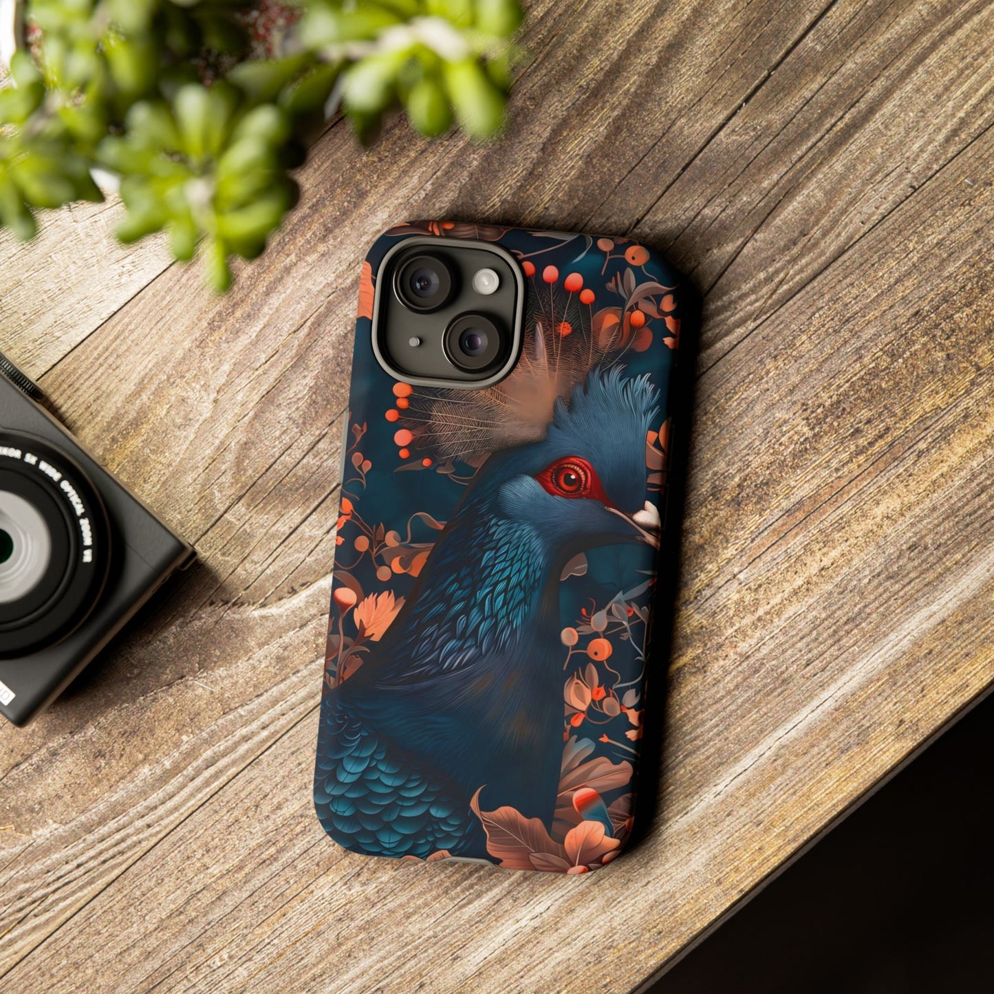 Vibrant Phone Case with Floral Peacock Design - Tough Cases, Artistic Phone Cover, Unique Gift for Nature Lovers, Stand Out Tech Accessory