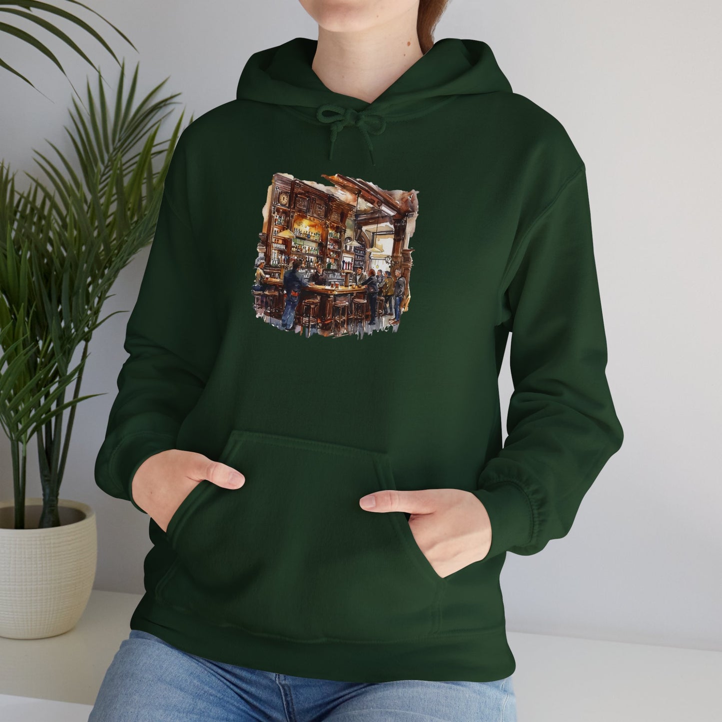 Unisex Heavy Blend™ Hooded Sweatshirt - Cozy British Pub