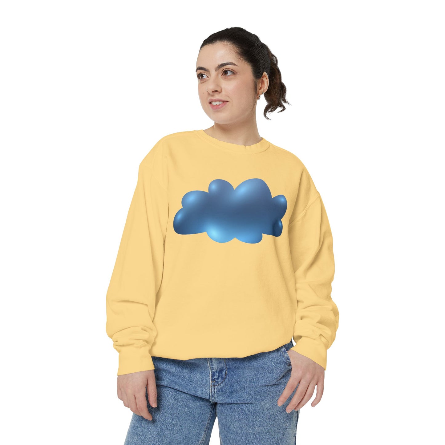 Unisex Garment-Dyed Sweatshirt - Serene Cloudscape - Dreamy Cloud Design