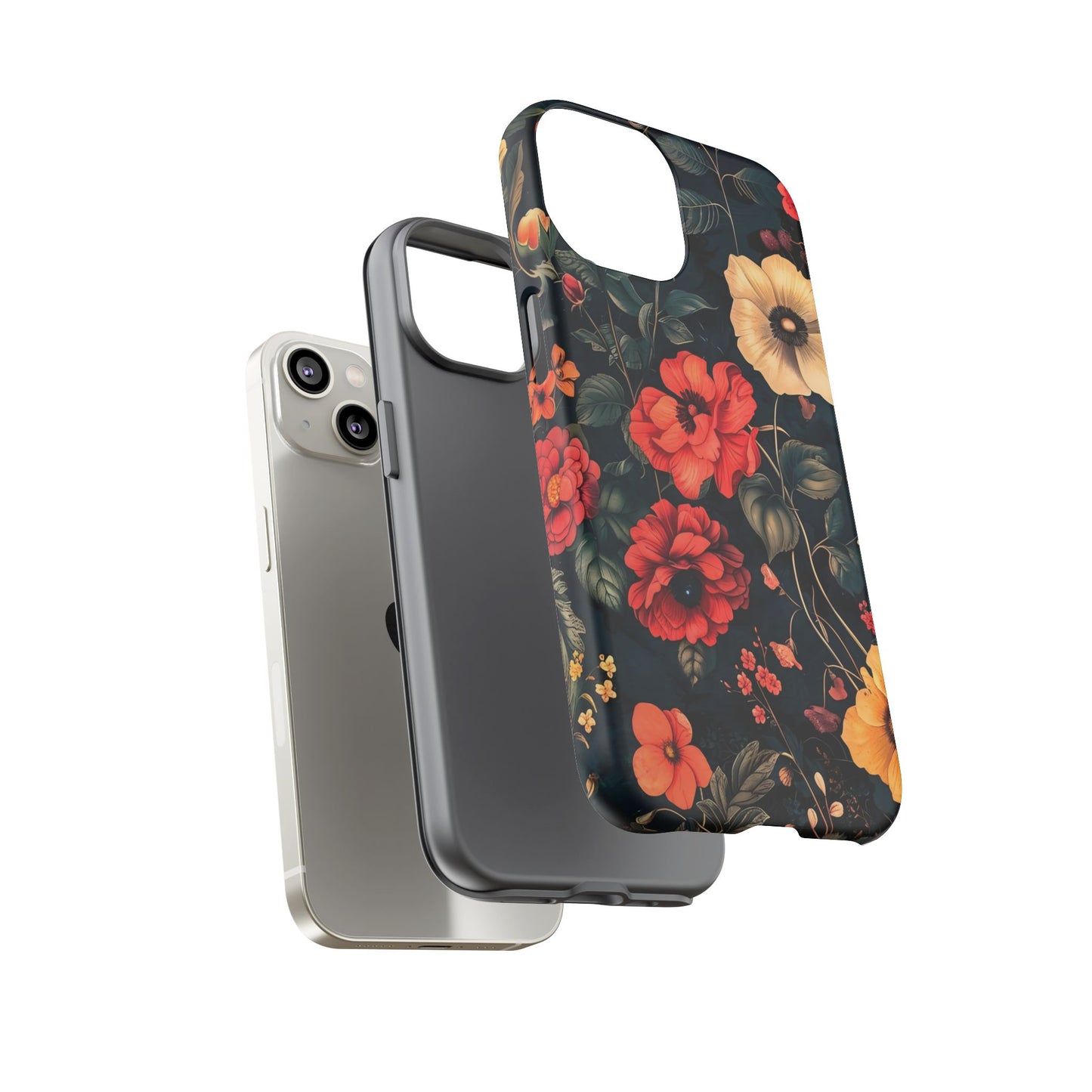 Floral Phone Case, Tough Cases, Flower Motif, Protective Cover, Gift for Her, Floral Design, Spring Accessory