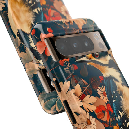 Artistic Bird Phone Case, Unique Tough Cases for Nature Lovers, Floral Design, Cute Gift, Customized Phone Accessories