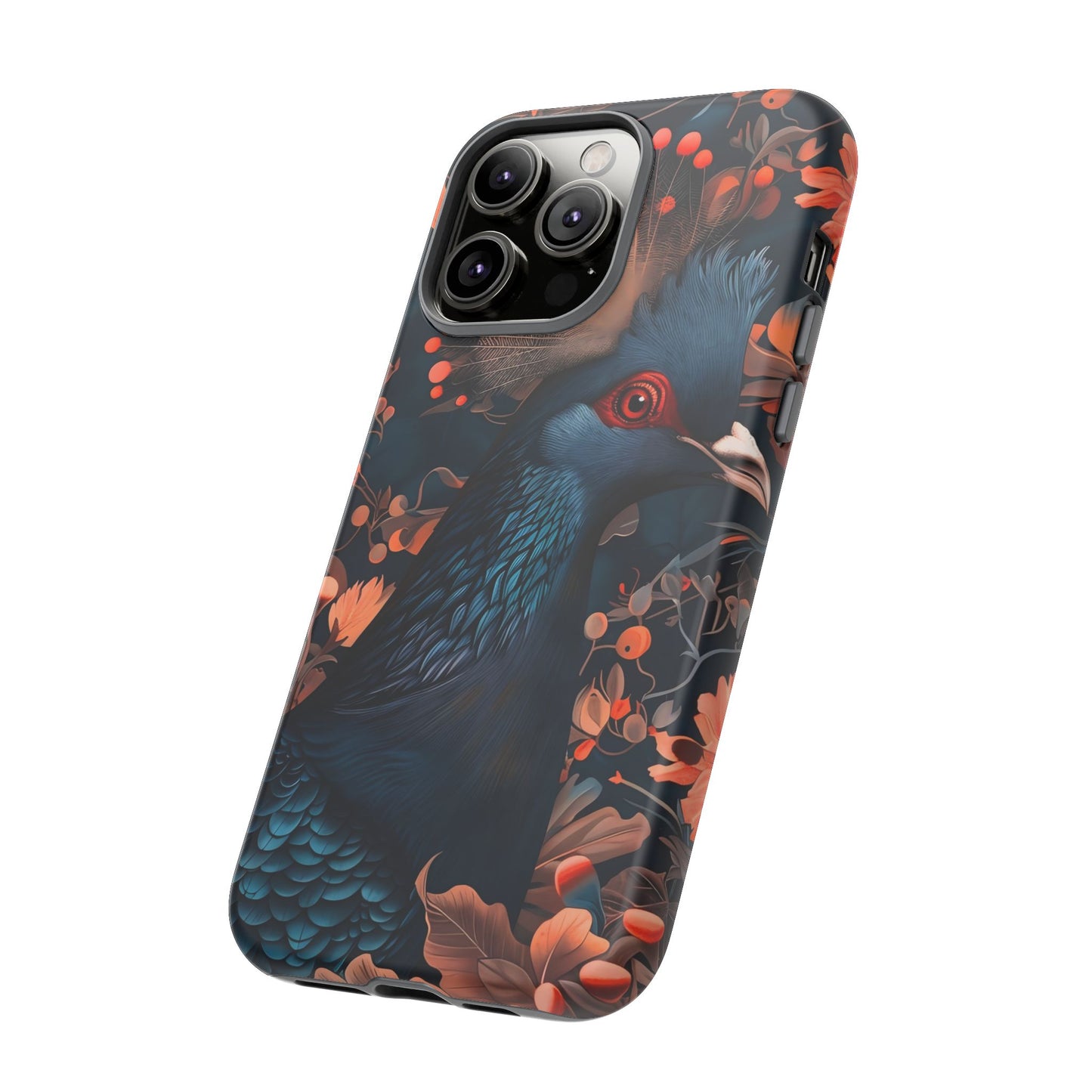 Vibrant Phone Case with Floral Peacock Design - Tough Cases, Artistic Phone Cover, Unique Gift for Nature Lovers, Stand Out Tech Accessory