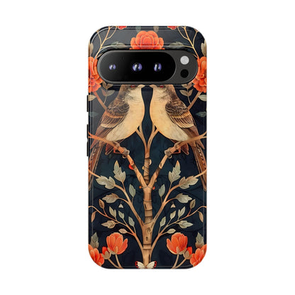 Floral Phone Case – Tough Cases with Bird Design, Unique Gift for Nature Lovers, Stylish Tech Accessory, Phone Cover, Artistic Case