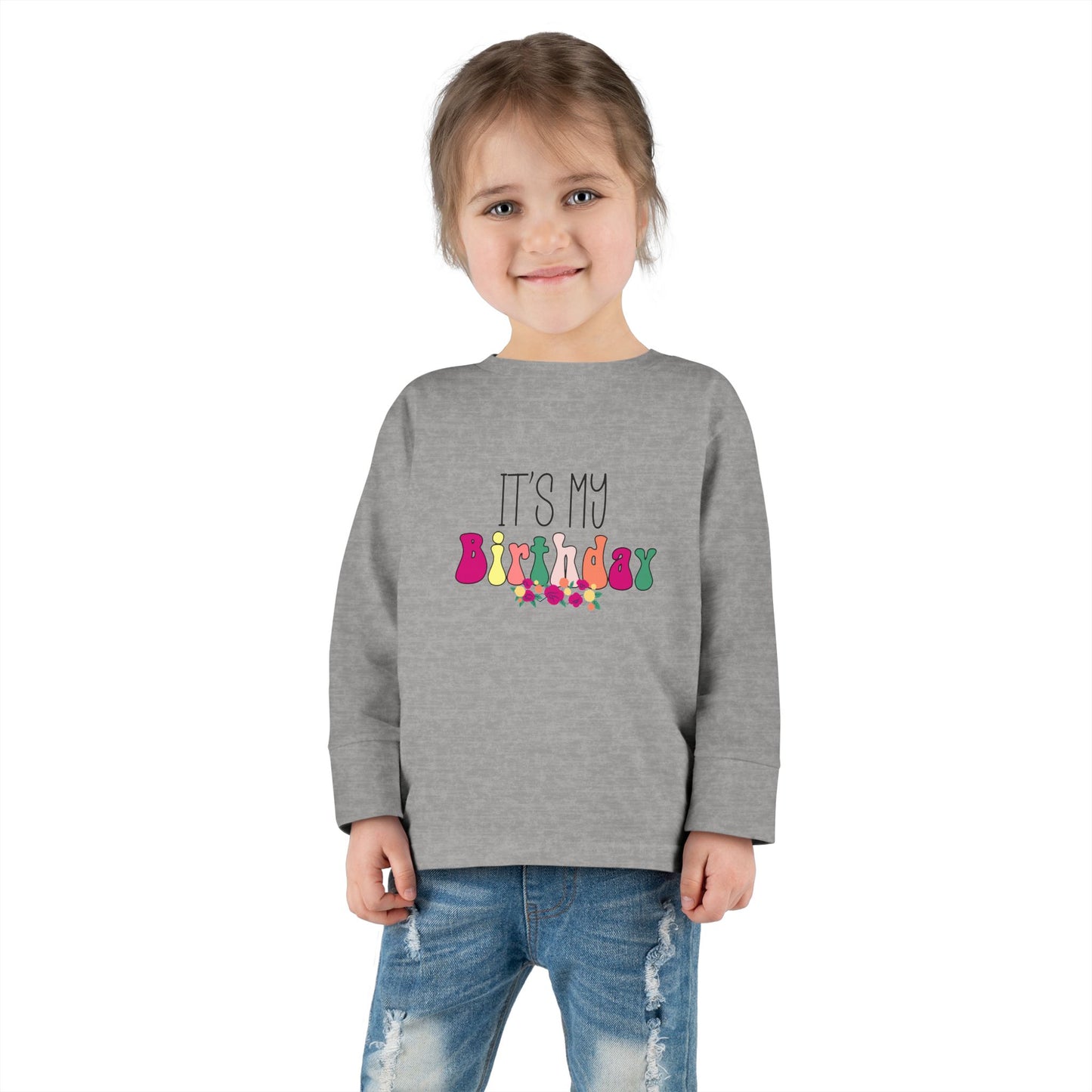 Toddler Long Sleeve Tee - It's My Birthday Celebration Shirt