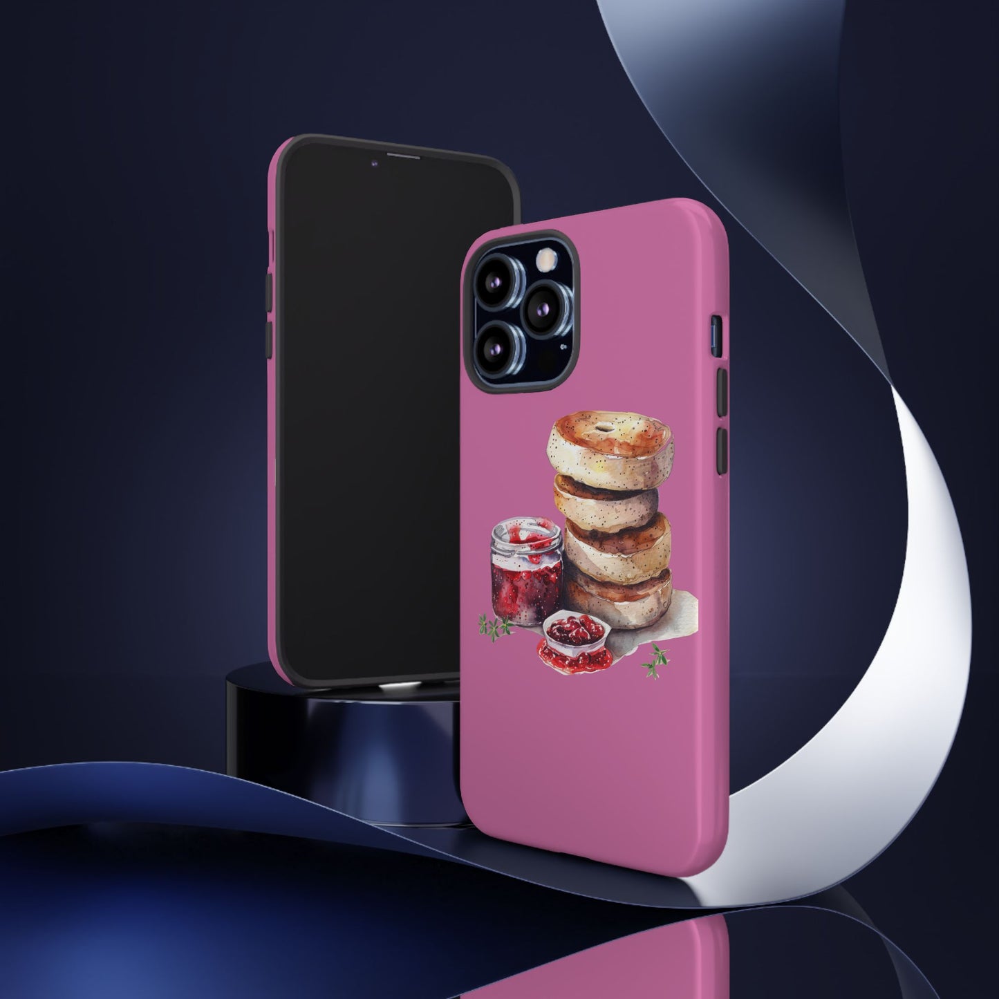 Cute Bagel Phone Case, Tough Cases for Food Lovers, Unique Gifts for Foodies, Phone Accessories for Breakfast Lovers, Fun and Stylish Cases
