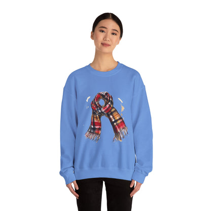 Unisex Heavy Blend™ Crewneck Sweatshirt - Plaid British Scarf - Timeless Style and Classic Elegance