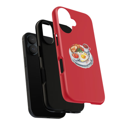 Breakfast-Inspired Phone Case, Tough Phone Covers, Foodie Gifts, Unique Accessories, Cute Kitchen Decor, Red Phone Case