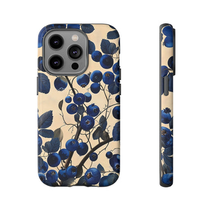Blue Berry Tough Phone Case, Floral Phone Cover, Stylish Protective Case, Unique Gift for Her, Phone Accessories