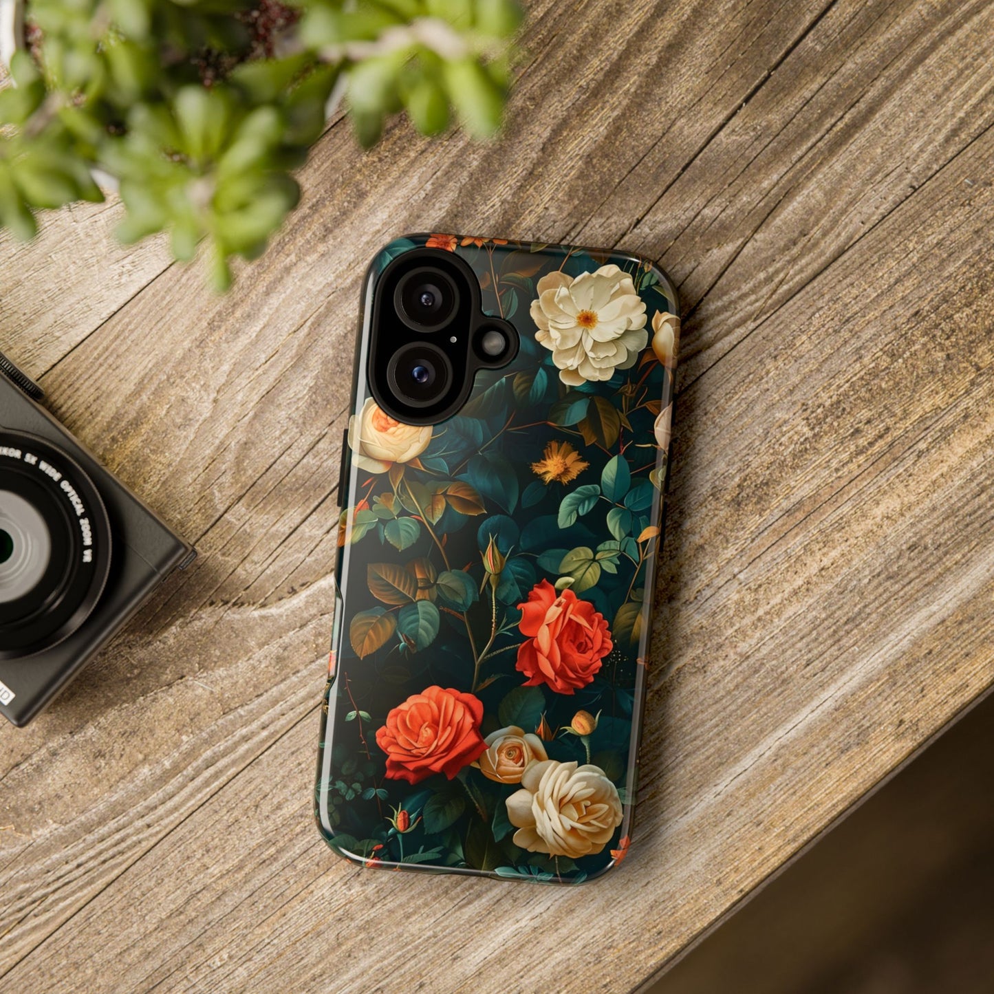 Floral iPhone Case, Tough Phone Cover, Flower Design Phone Accessory, Gift for Her, Spring Style, Floral Protection Case