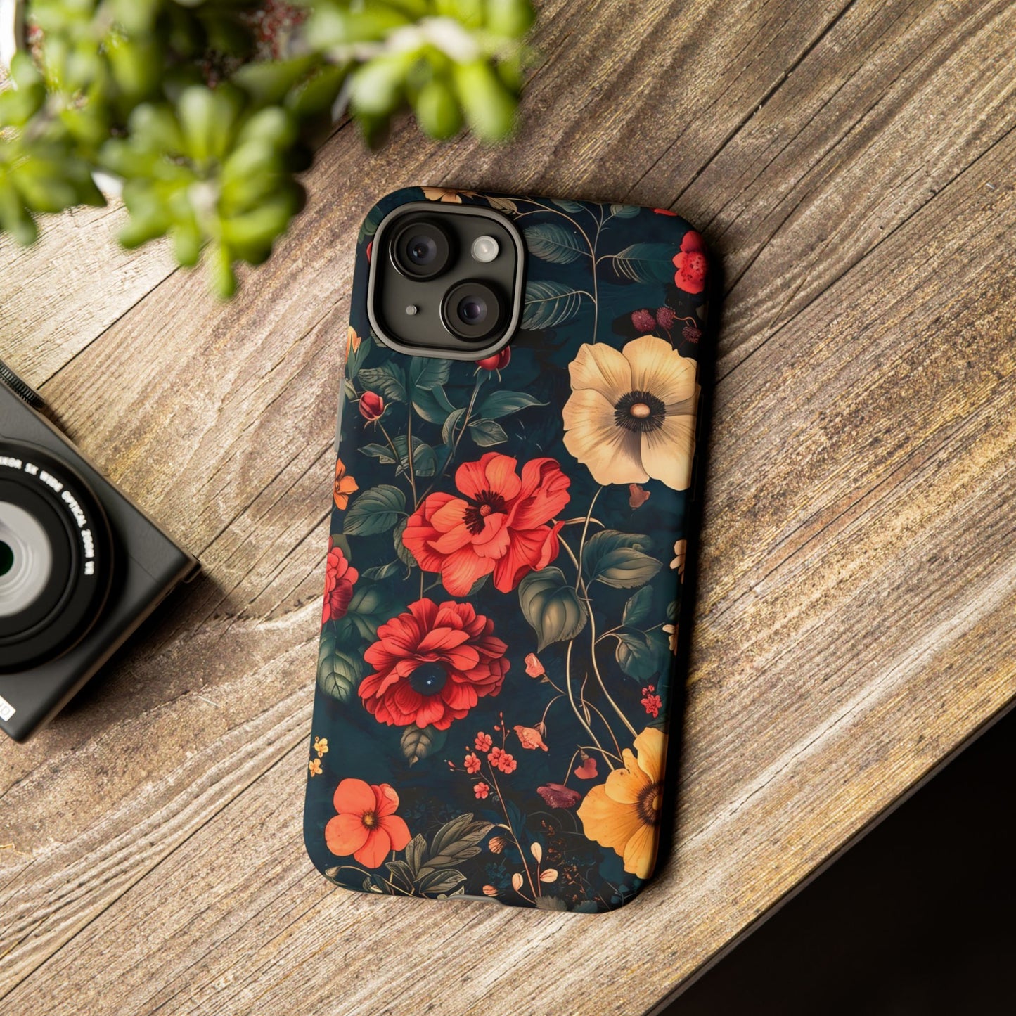 Floral Phone Case, Tough Cases, Flower Motif, Protective Cover, Gift for Her, Floral Design, Spring Accessory