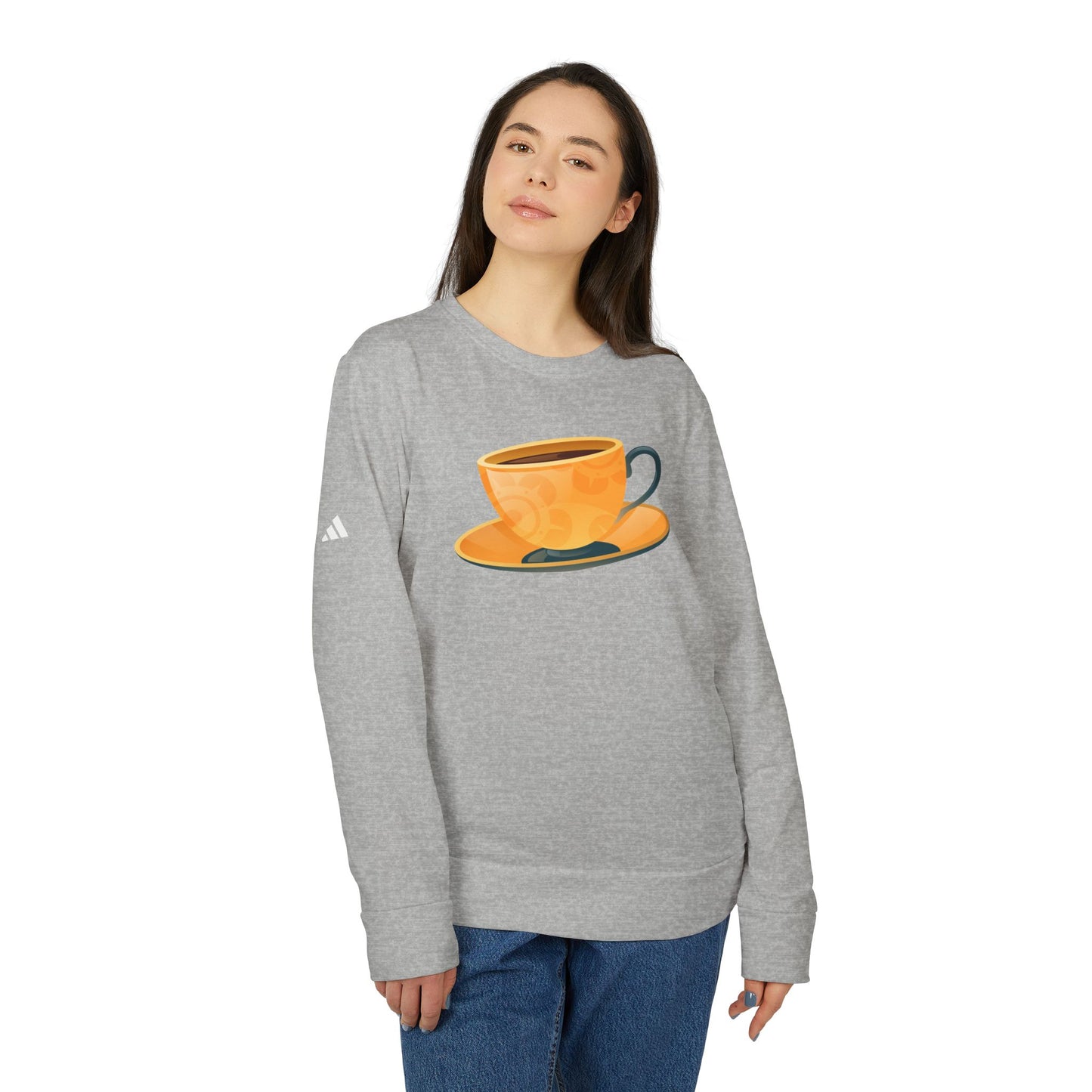 Unisex Fleece Crewneck Sweatshirt - Cozy Coffee Cup