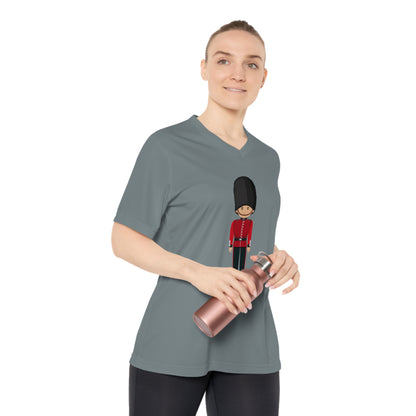 Women's Performance V-Neck T-Shirt - Cartoon Guard Design - British Royal Guard