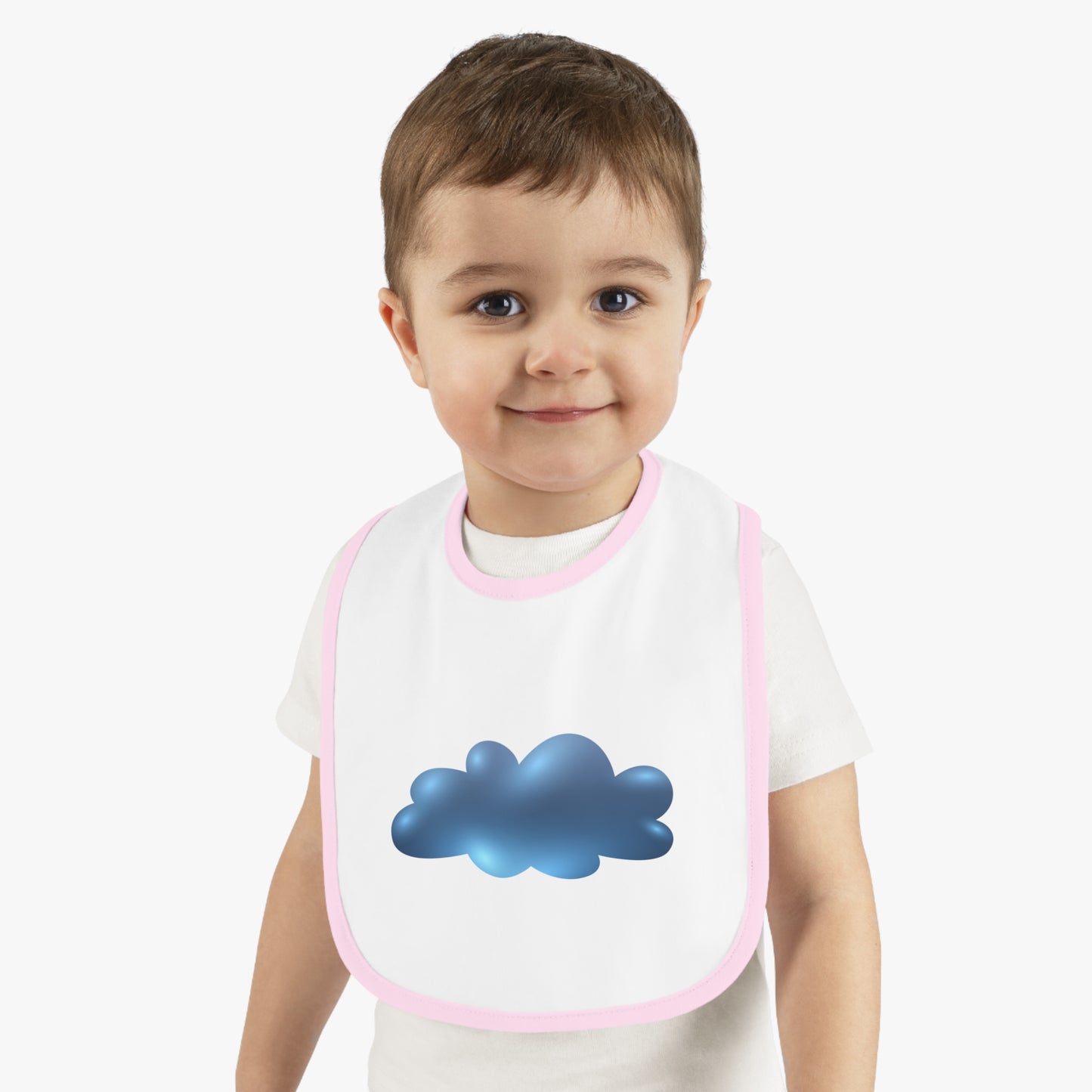 Glitter Cloud Baby Contrast Trim Jersey Bib