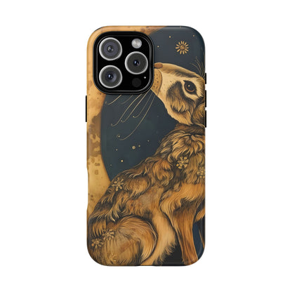 Artistic Phone Case with Celestial Hare Design, Tough Cases, Unique Gifts, Nature Lovers, Phone Accessories, Bohemian Style