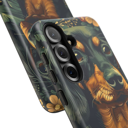 Dachshund Phone Case, Floral Pet Phone Cover, Dog Lover Gift, Tough Phone Case, Custom Dachshund Design, Unique Dog Owner Accessory