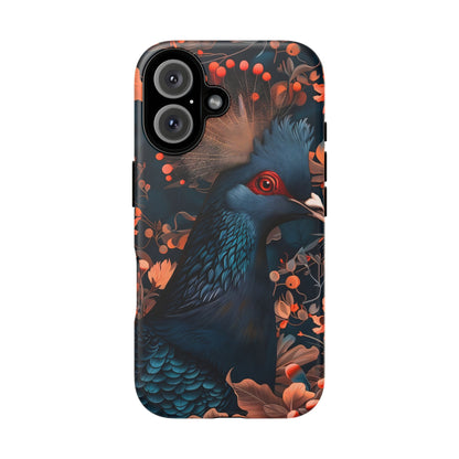 Vibrant Phone Case with Floral Peacock Design - Tough Cases, Artistic Phone Cover, Unique Gift for Nature Lovers, Stand Out Tech Accessory