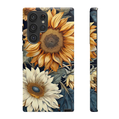 Floral Phone Case for Tough Cases, Sunflower Design, Nature Lover Gift, Birthday Present, Eco-Friendly Accessories, Summer Vibes