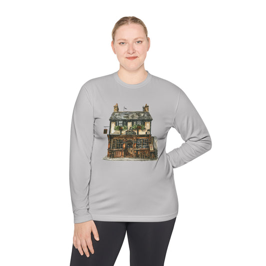 Unisex Lightweight Long Sleeve Tee - Rustic Retreat - The Quintessential British Village House