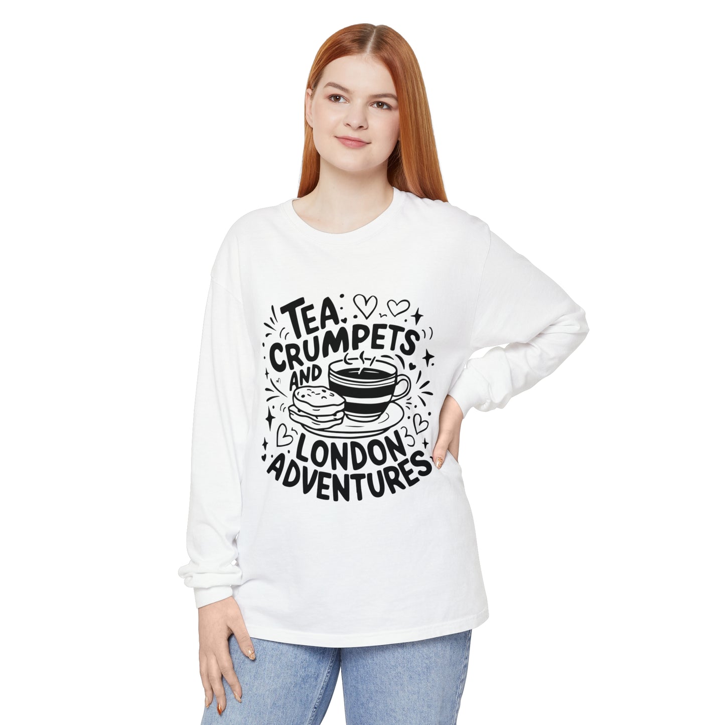 Unisex Garment-dyed Long Sleeve T-Shirt - London's Amazing Adventures