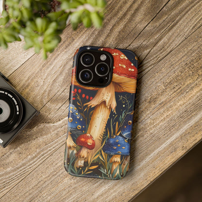 Colorful Mushroom Phone Case, Tough Cases with Nature Design, Gift for Nature Lovers, Artistic Phone Protector, Gift for Her