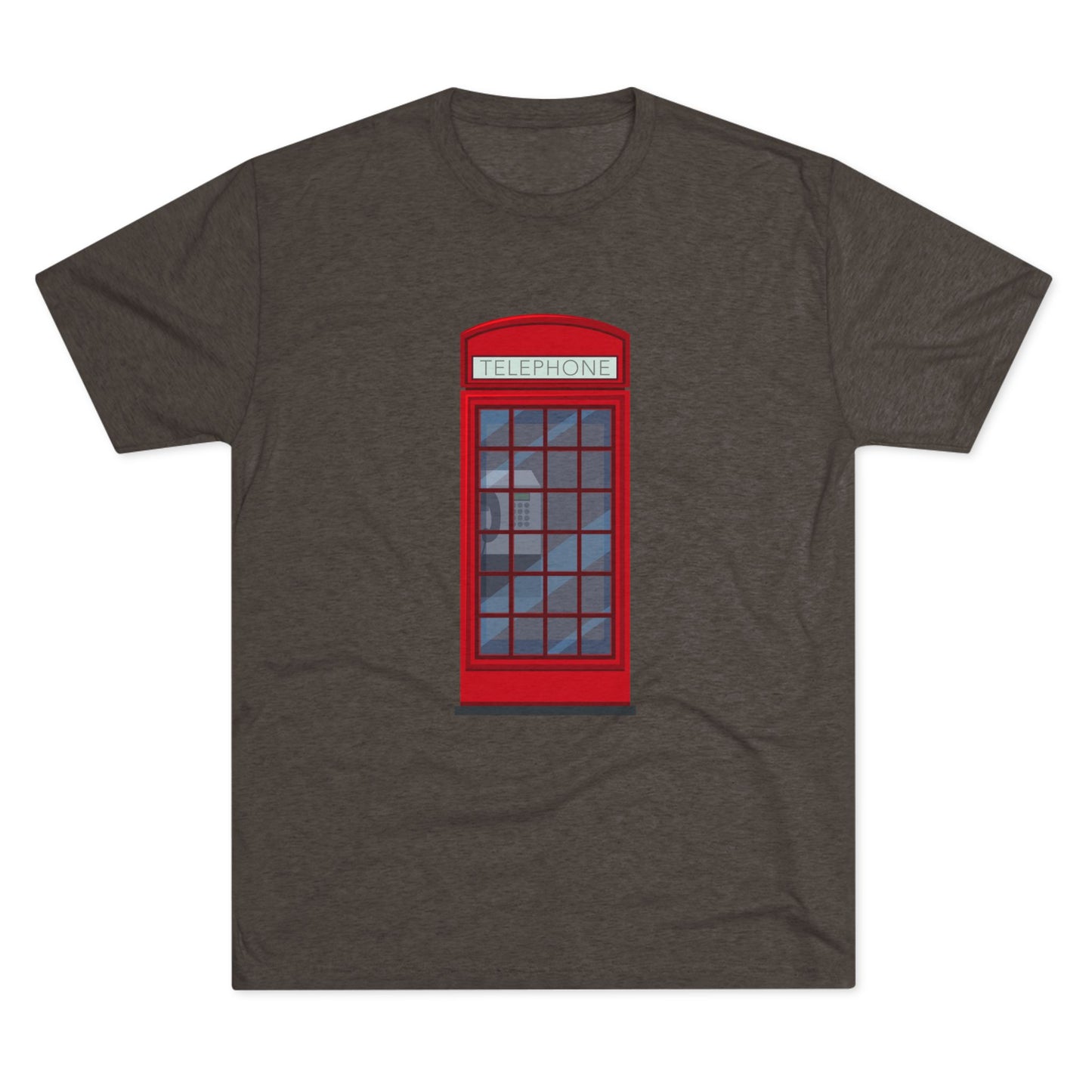 Iconic British Public Telephone - Classic Red Phone Box Unisex Tri-Blend Crew Tee