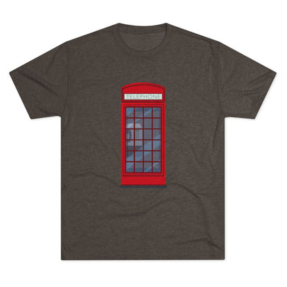 Iconic British Public Telephone - Classic Red Phone Box Unisex Tri-Blend Crew Tee