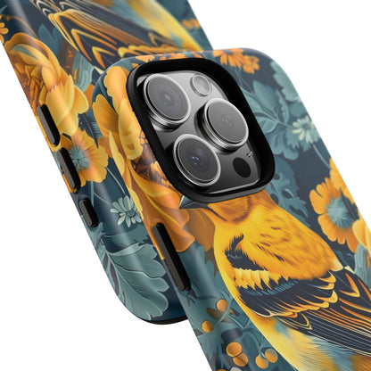 Colorful Bird Phone Case, Tough Phone Cover, Floral Phone Accessories, Nature Lover Gift, Unique Smartphone Case, Birthday Present