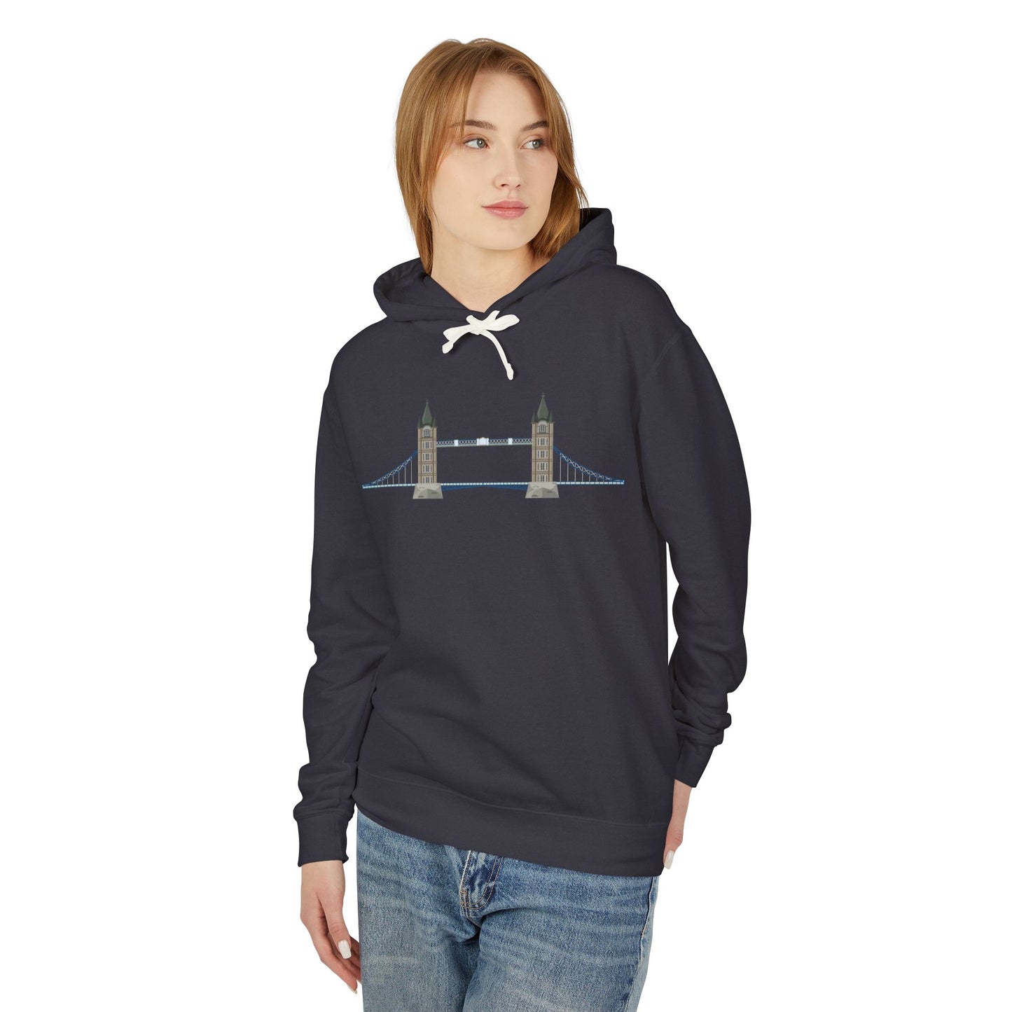 Unisex Lightweight Hooded Sweatshirt - Tower Bridge - Iconic London