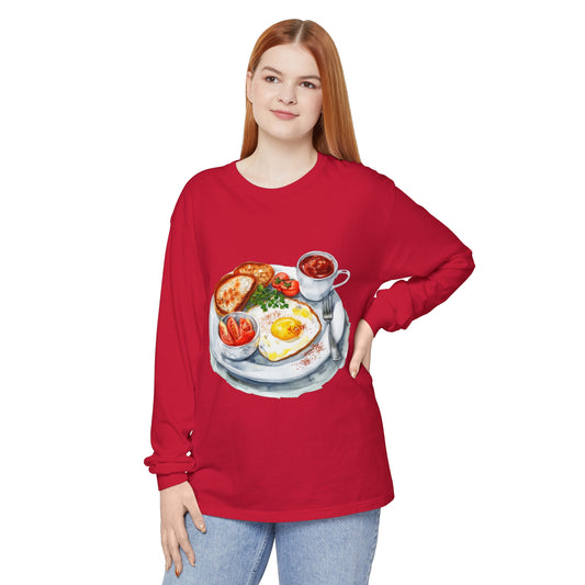 Unisex Garment-dyed Long Sleeve T-Shirt - The Flavors of Britain - Traditional Recipes Reimagined