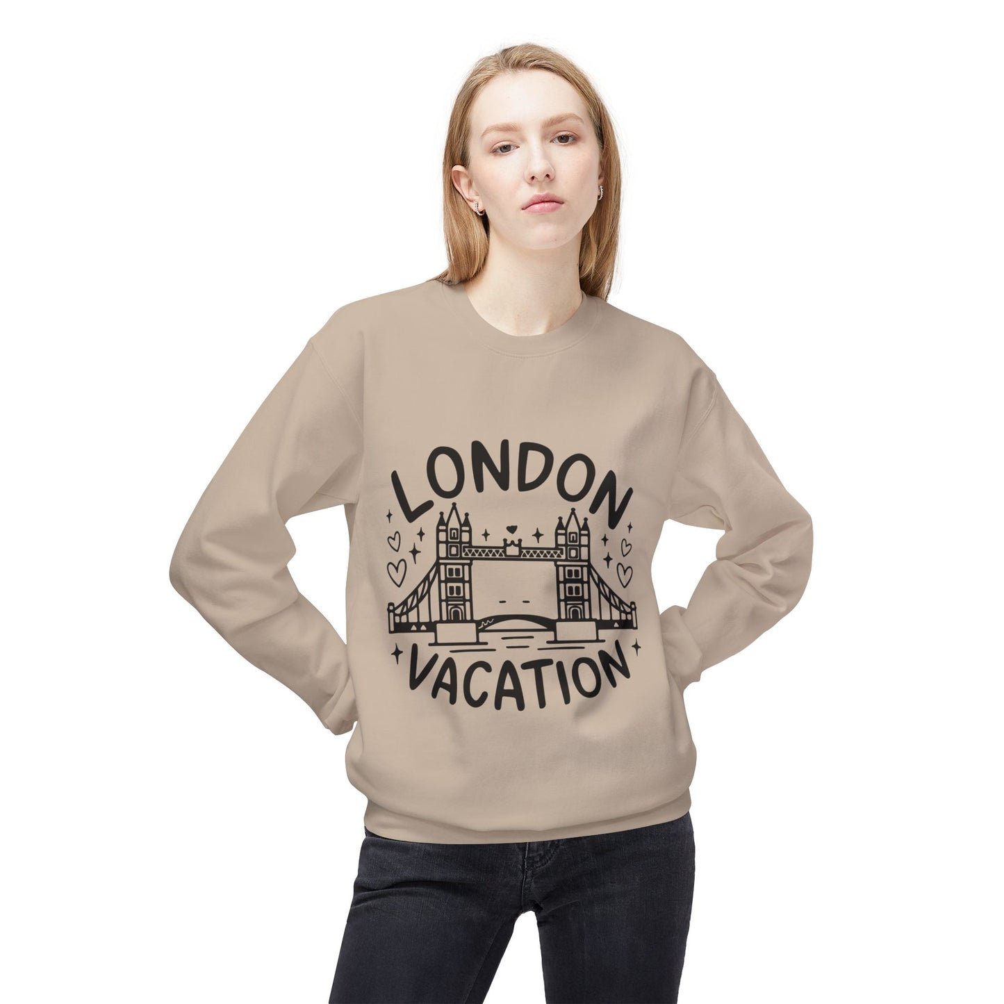 Unisex Midweight Softstyle Fleece Crewneck Sweatshirt - London's Vacations
