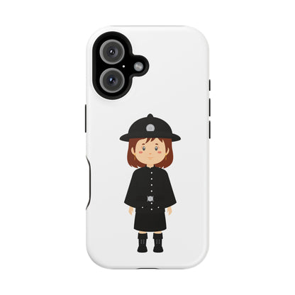 Cute Police Officer Magnetic Tough Case for iPhone, Gift for Police Lovers, Kid's Phone Case, Durable Protector, Fun Design