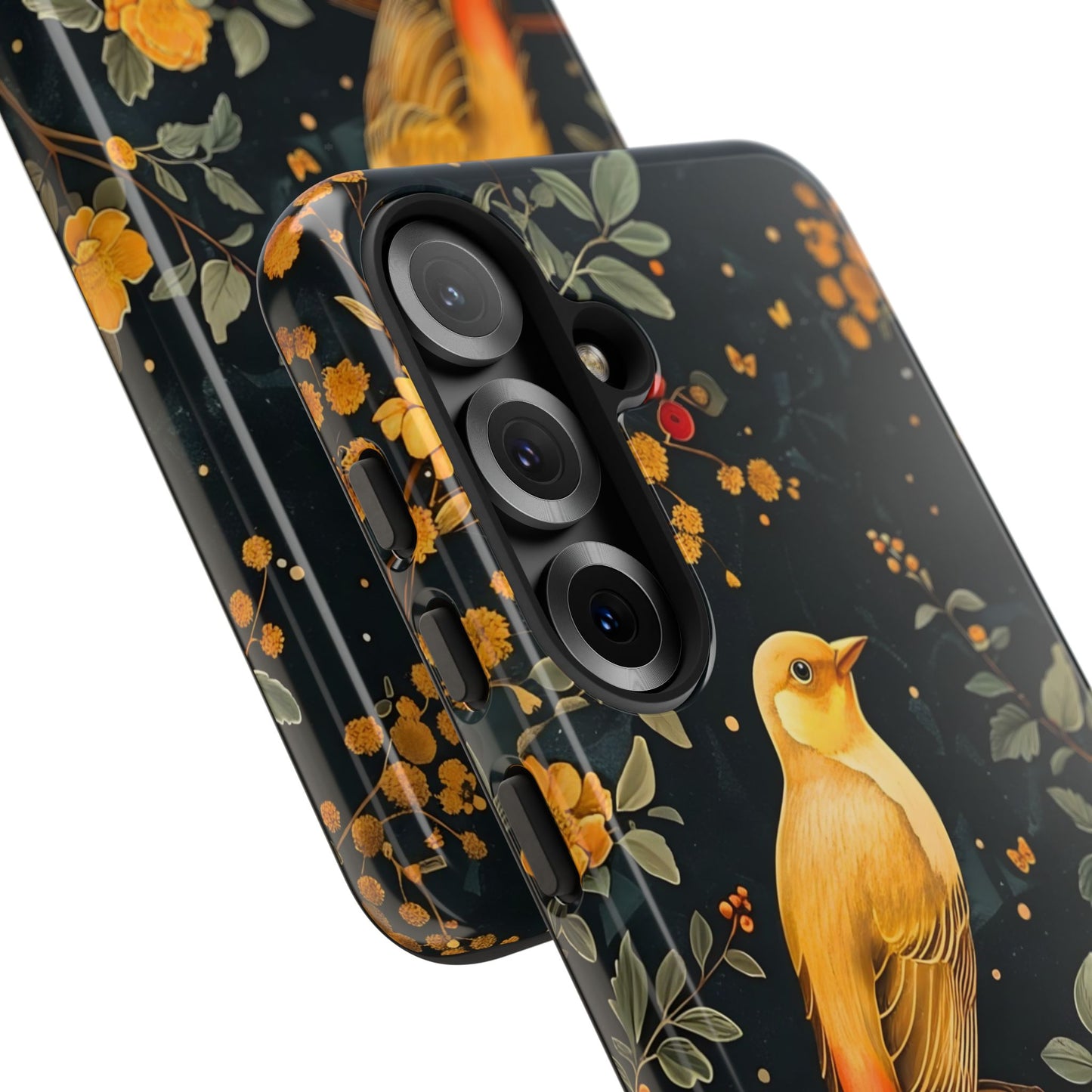 Floral Phone Case, Tough Cases with Bird Design, Nature Lover Gift, Stylish Protection, Birthday Present, Floral Phone Cover