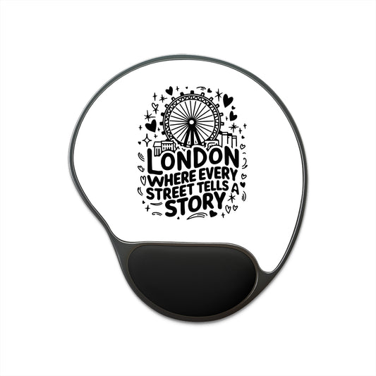 London-Themed Mouse Pad with Wrist Rest, Desk Accessory, Ideal Gift for Travelers, Home Office Decor, Unique Gift for London Lovers
