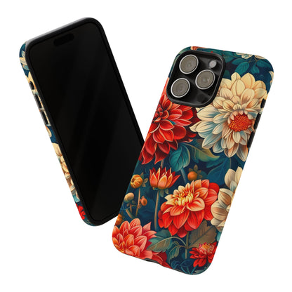 Floral Phone Case - Vibrant Tough Cases, Stylish Floral Cell Phone Cover, Gift for Her, Trendy Phone Accessory, Flower Design
