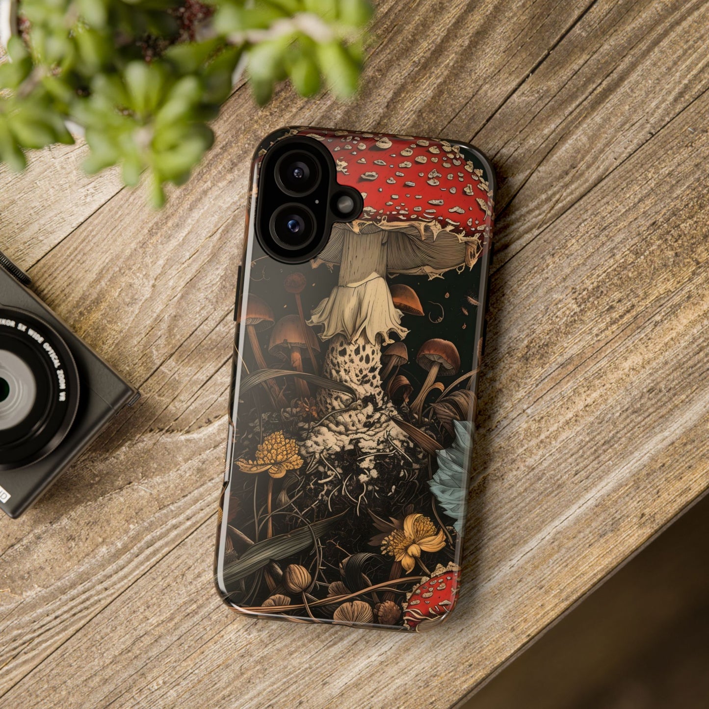 Mushroom Phone Case, Tough iPhone Cover, Nature Lover Gift, Unique Cell Phone Accessory, Fungi Art Design, Eco-Friendly Protection