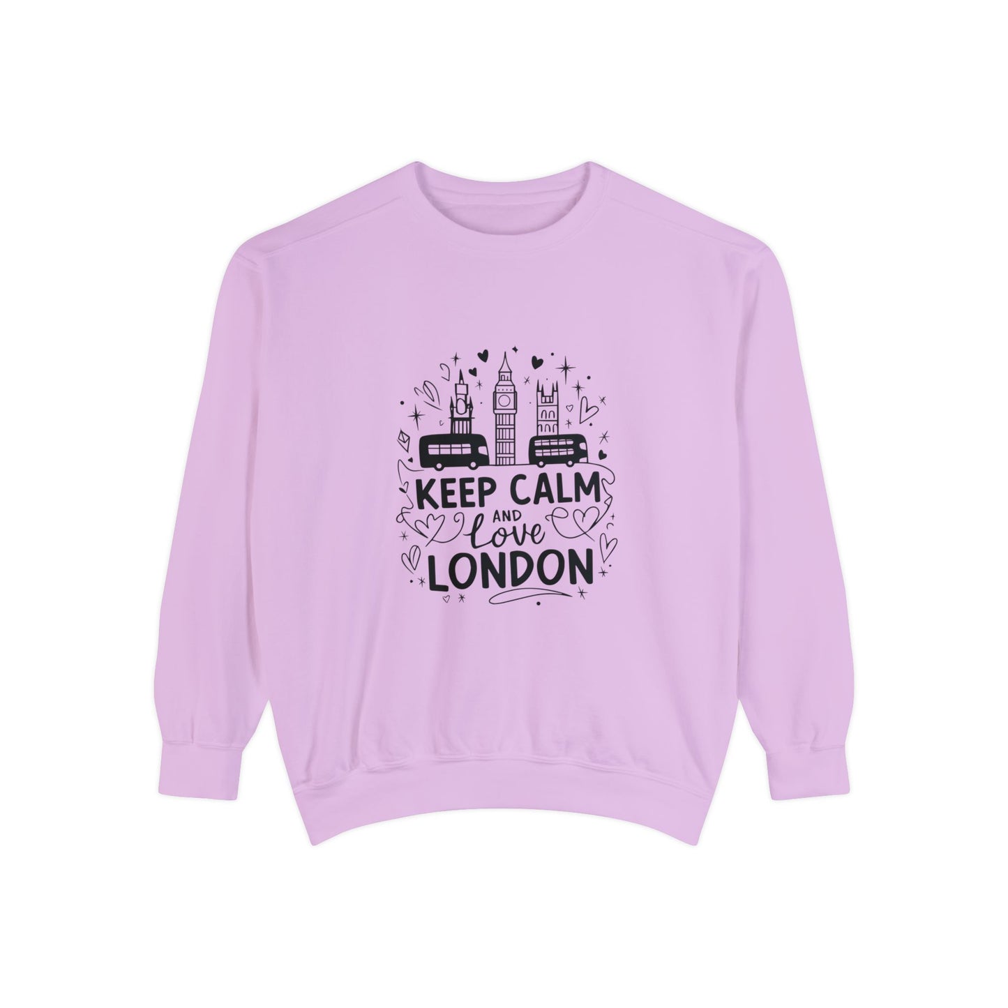Unisex Garment-Dyed Sweatshirt Cozy - Keep Calm and Love London