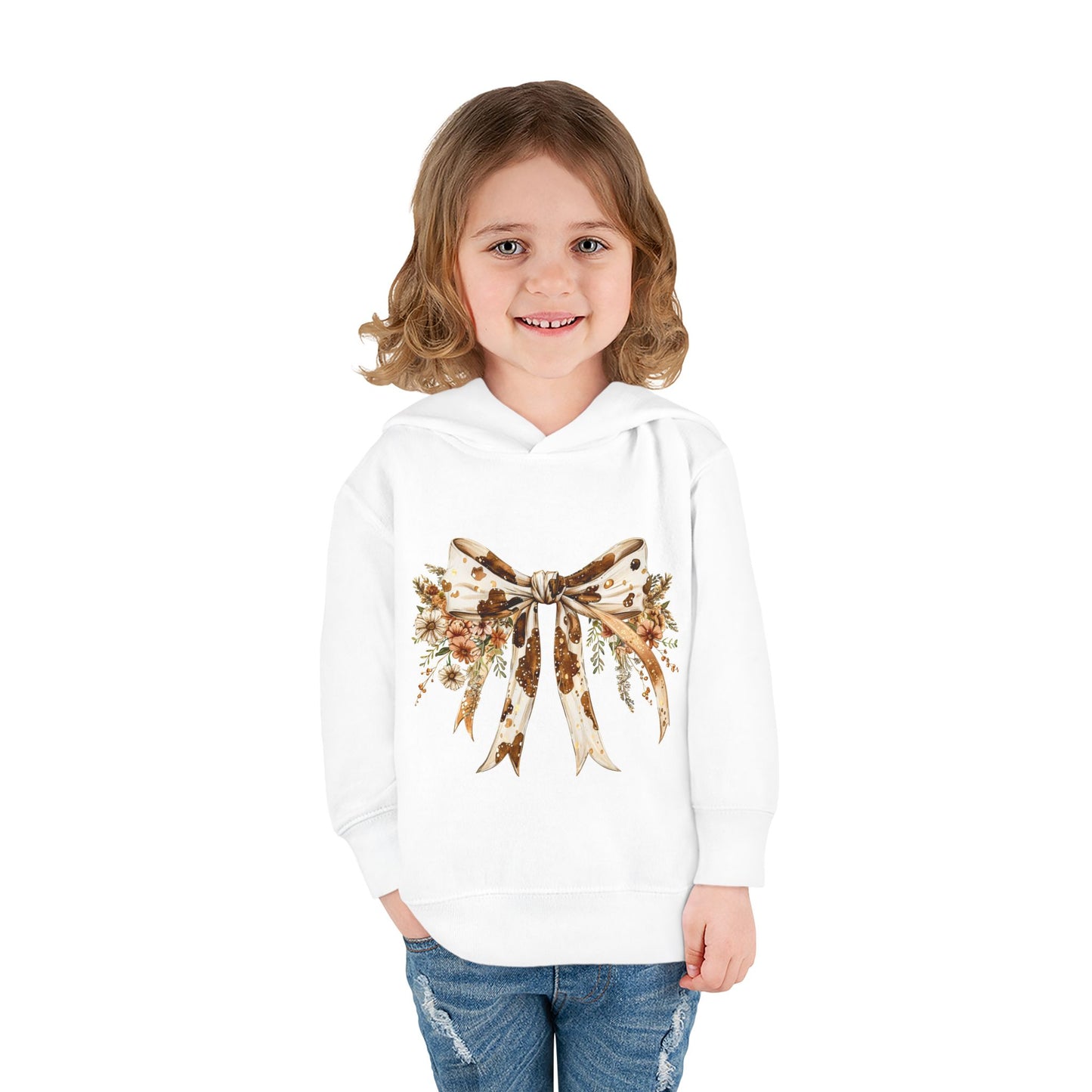 Floral Bow Toddler Fleece Hoodie