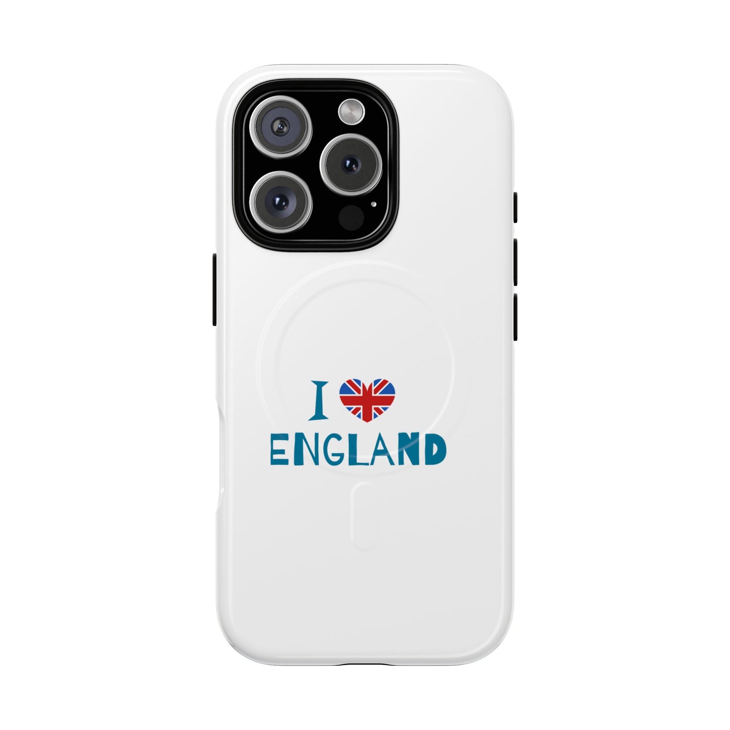 I Love England Magnetic Phone Case | Tough Protective Cover, Travel Gift, Souvenir for England Lovers, Personalized Phone Accessories