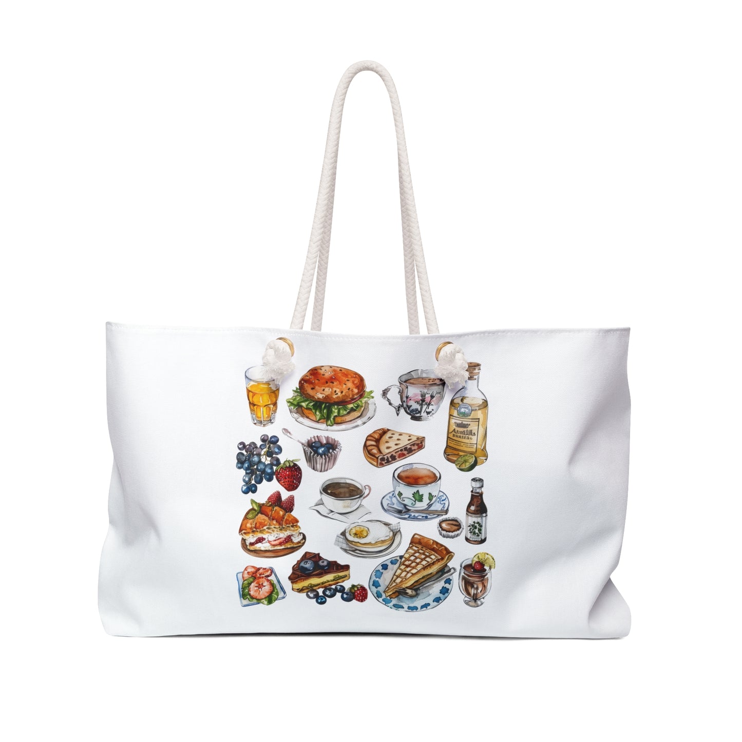 Foodie Weekender Bag, Tote for Travel and Picnics, Culinary Gift, Perfect for Food Lovers, Beach or Vacation