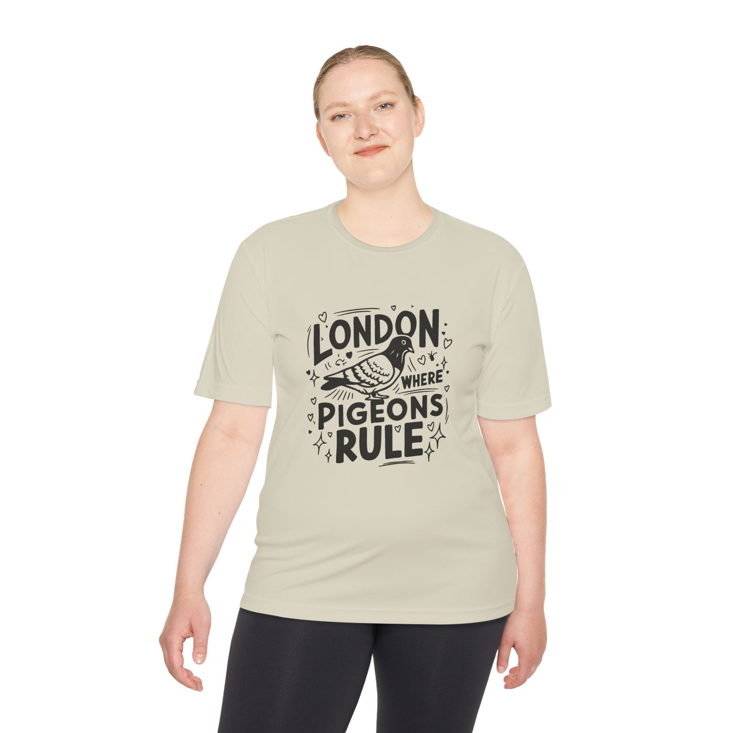 Unisex Moisture Wicking Tee - London where pigeons rule