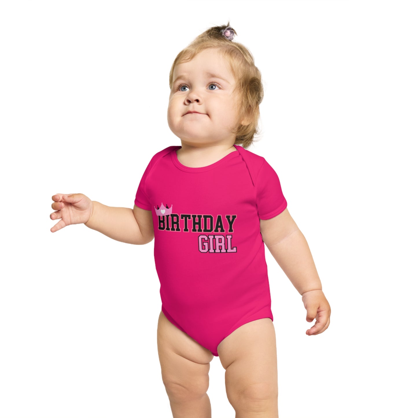 Birthday Girl Short Sleeve Baby Bodysuit - Cute Infant outfit for Celebrations