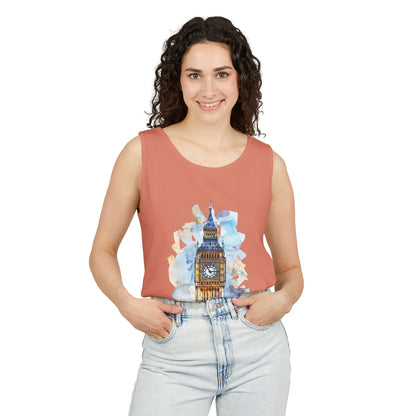 Unisex Garment-Dyed Tank Top - Historic Hands - The UK’s Clock Tower