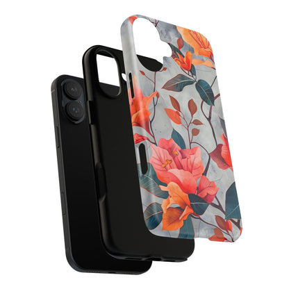 Floral Phone Case, Tough Cases, Flower Power, Gift for Her, Decorative Phone Cover, Trendy Accessories, Everyday Style